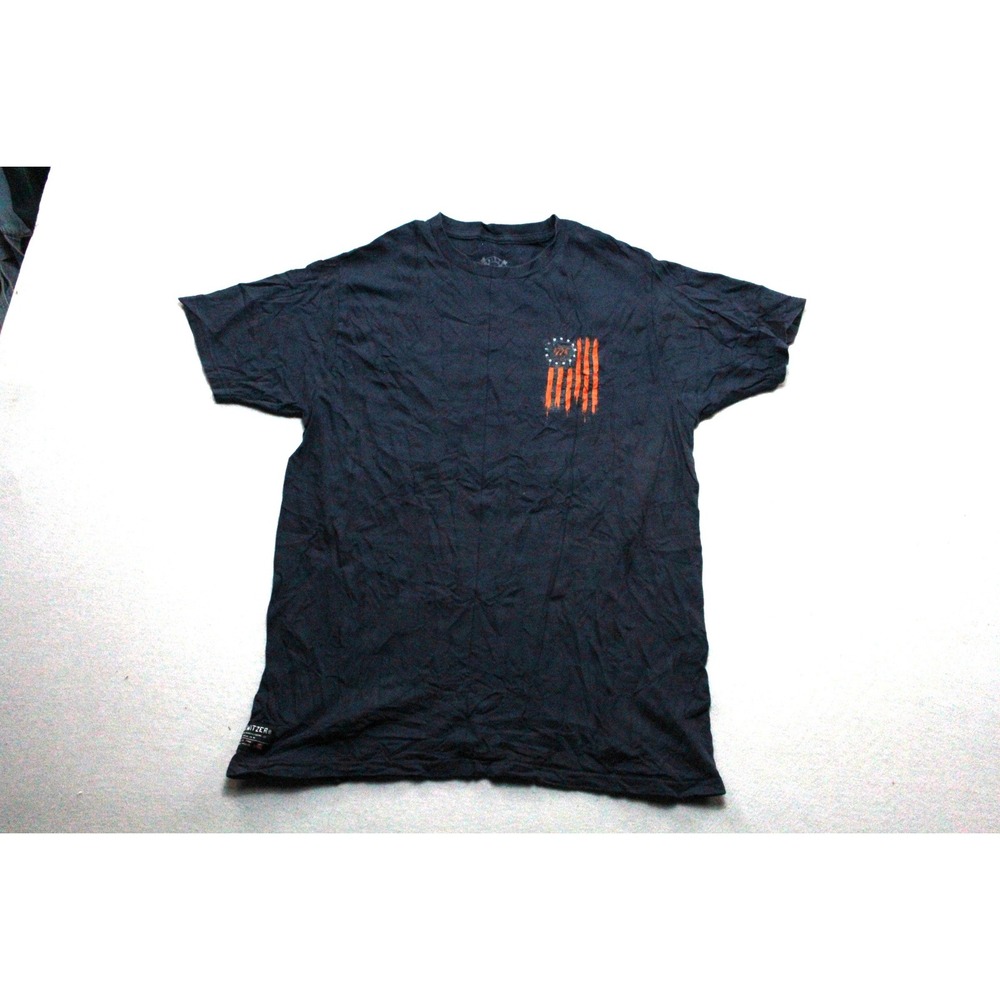 Howitzer T Shirt Mens Large Black Excellent Distressed American Flag 1776 Tee